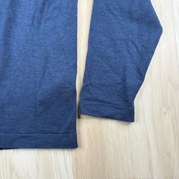John Smedley Mens Blue Merino Wool Open Front Tight Knit Cardigan Sweater Size M - Picture 5 of 5